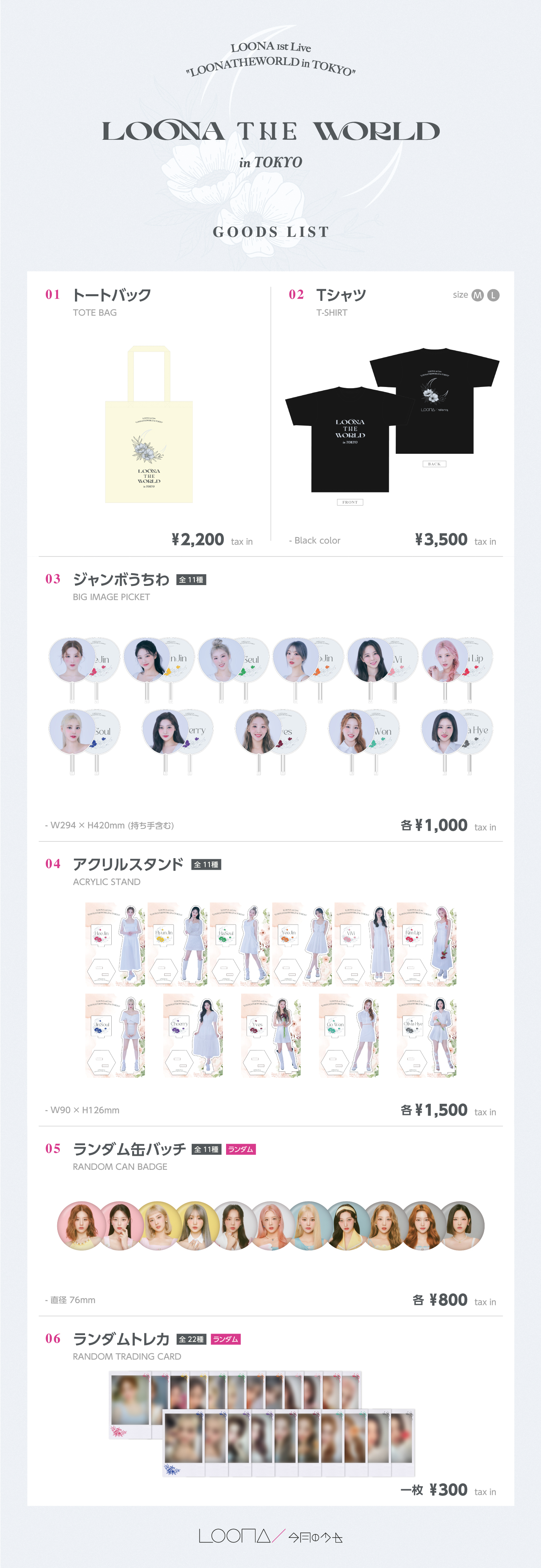 LOONA コンサートグッズ★4カットフォトカード ★フルセット